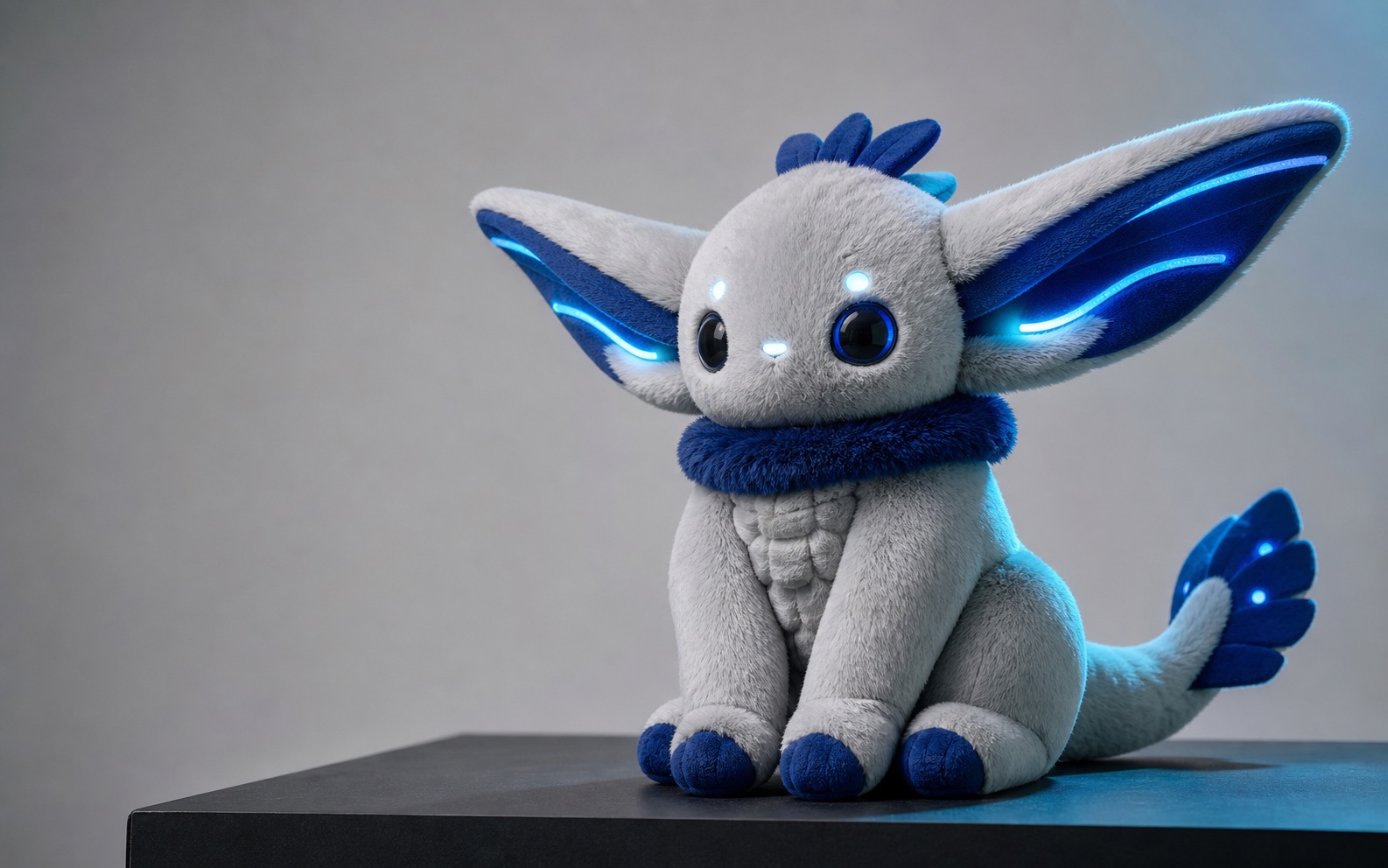 Concept visualization of an interactive illuminated plush creature